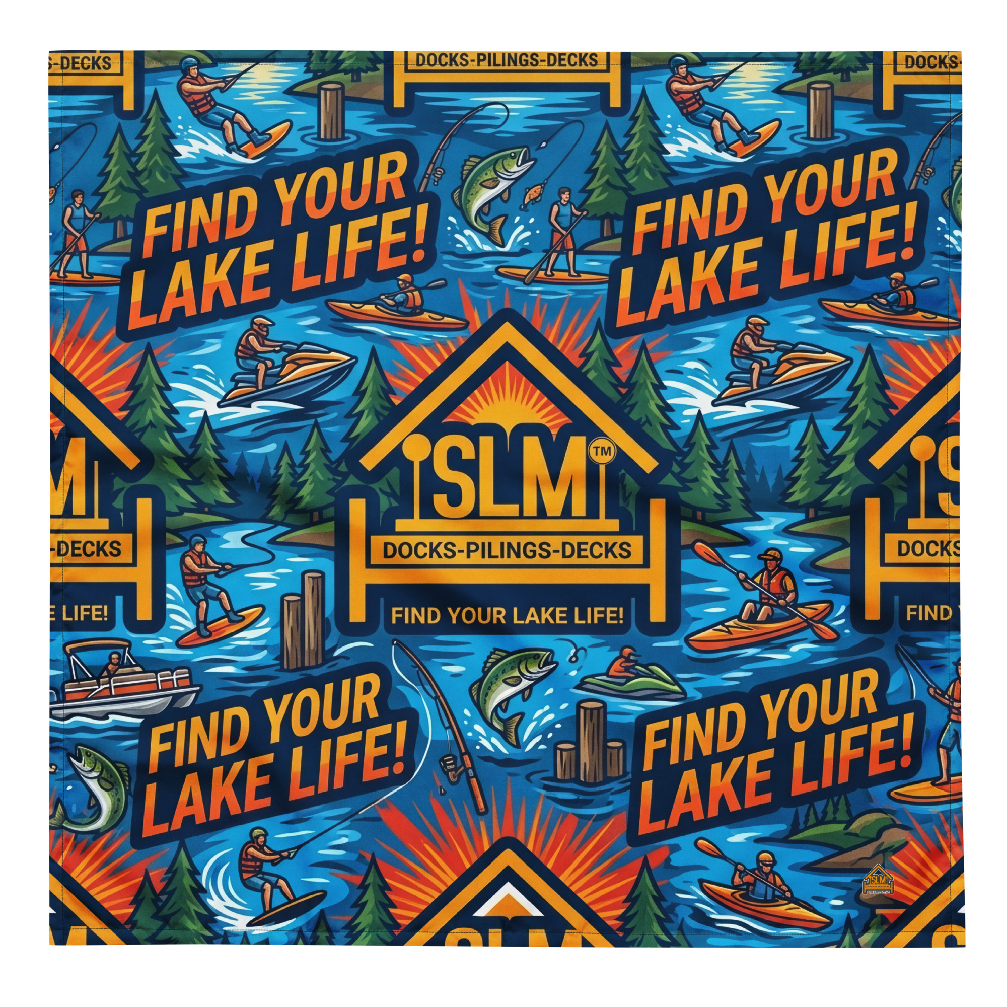 Find Your Lake Life All-over Print Bandana - Image 3
