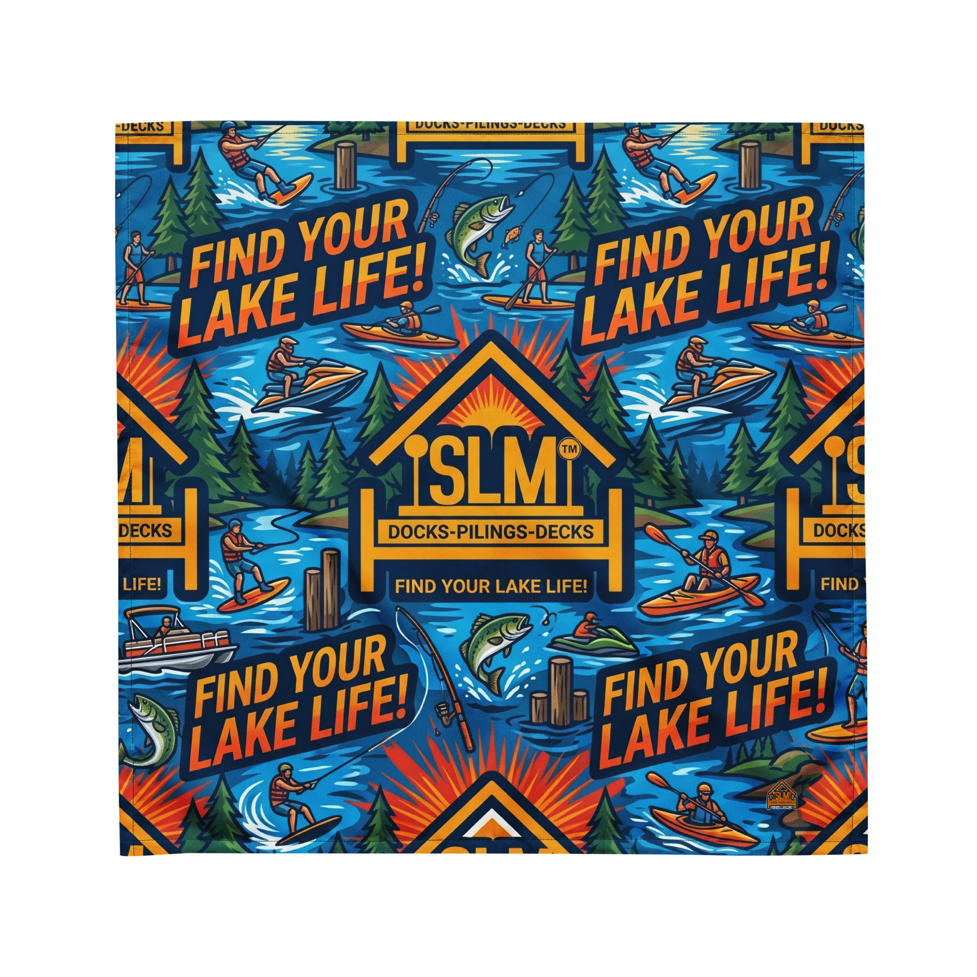 Find Your Lake Life All-over Print Bandana - Image 2