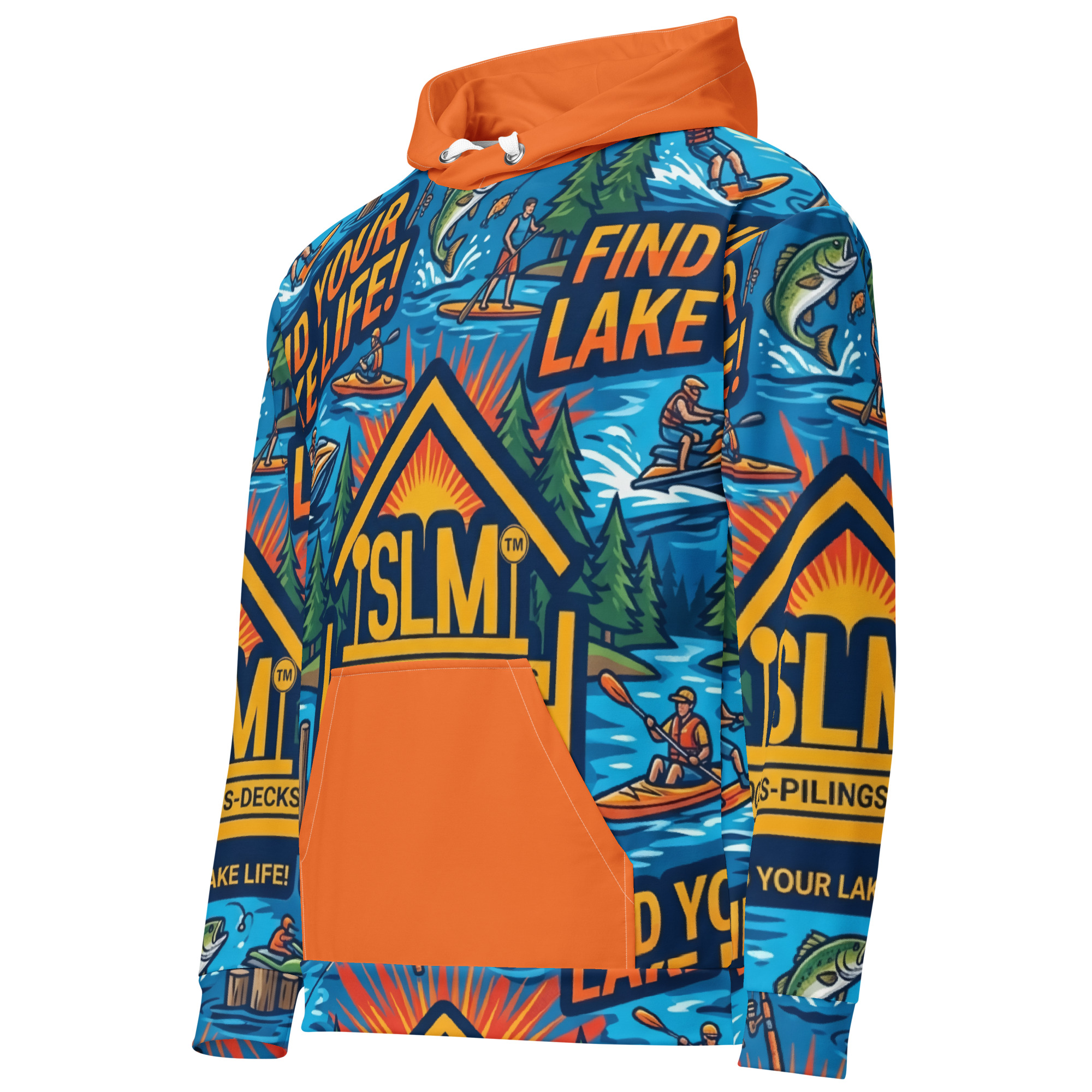 Find Your Lake Life Unisex Cotton Hoodie - Image 4