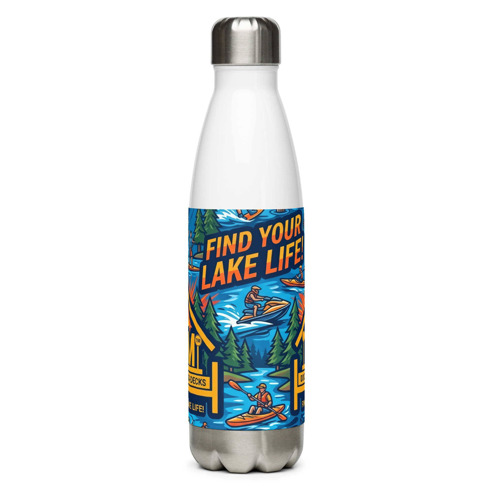 Find Your Lake Life Stainless Steel Water Bottle - Image 3