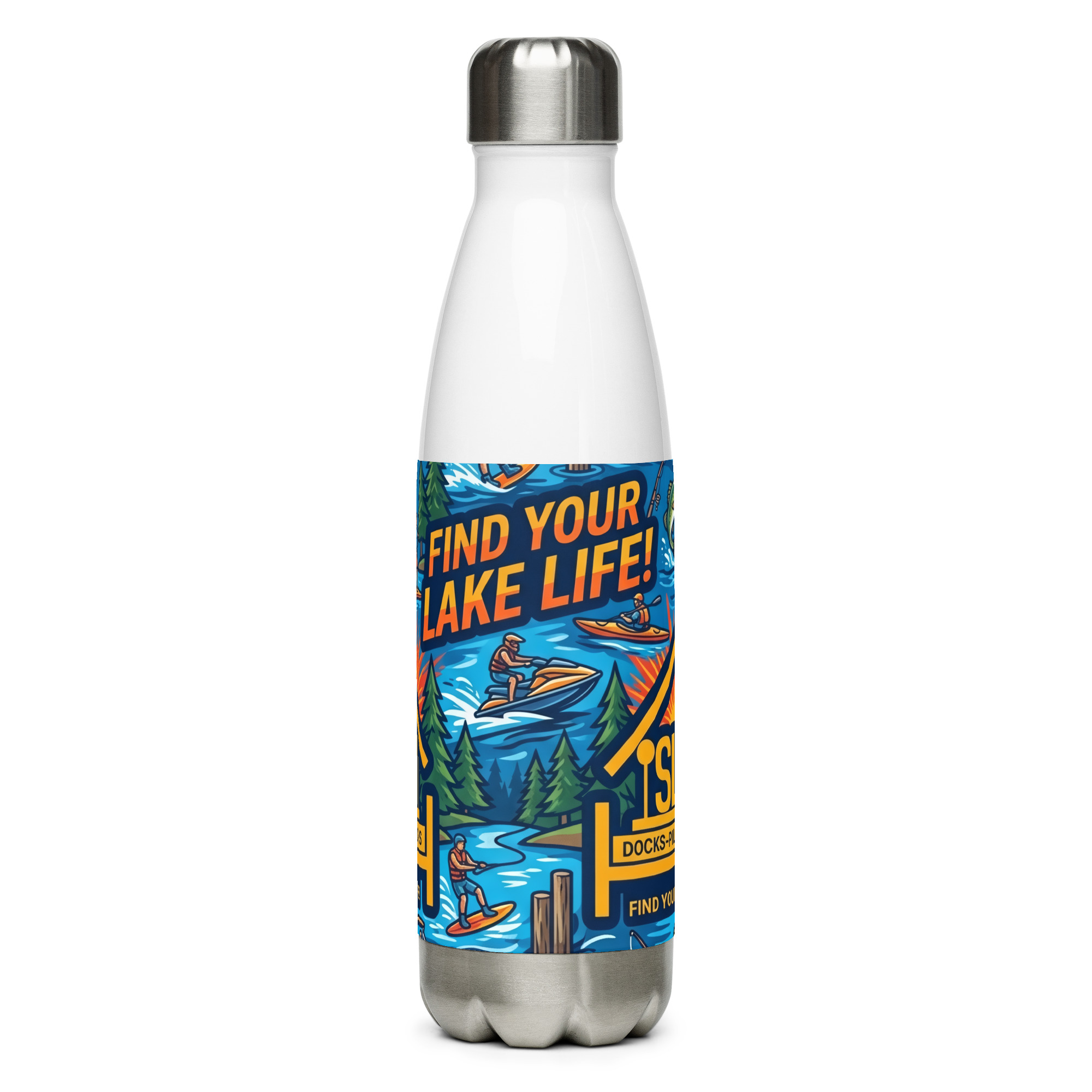 Find Your Lake Life Stainless Steel Water Bottle - Image 2