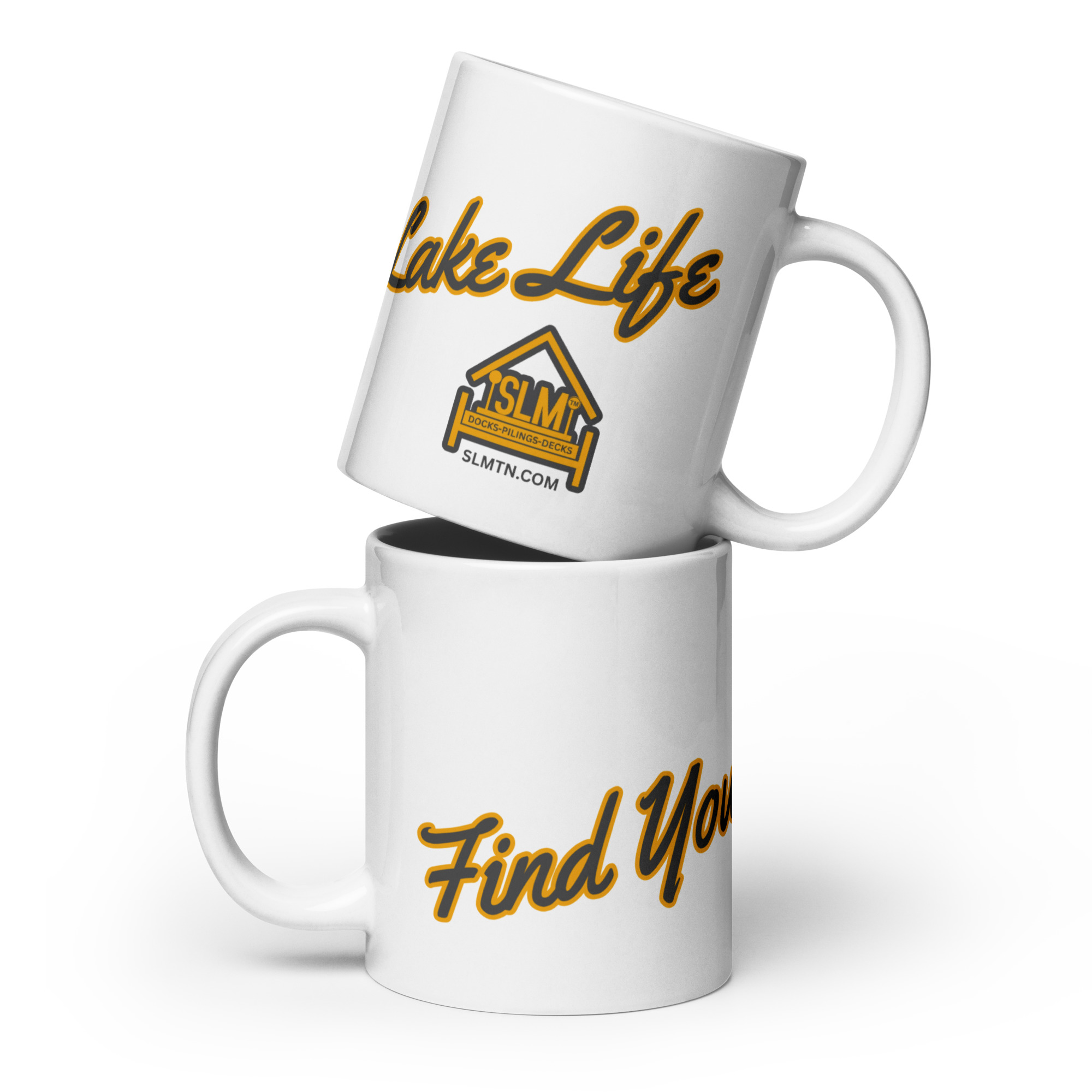 Find Your Lake Life White Glossy Mug - Image 3