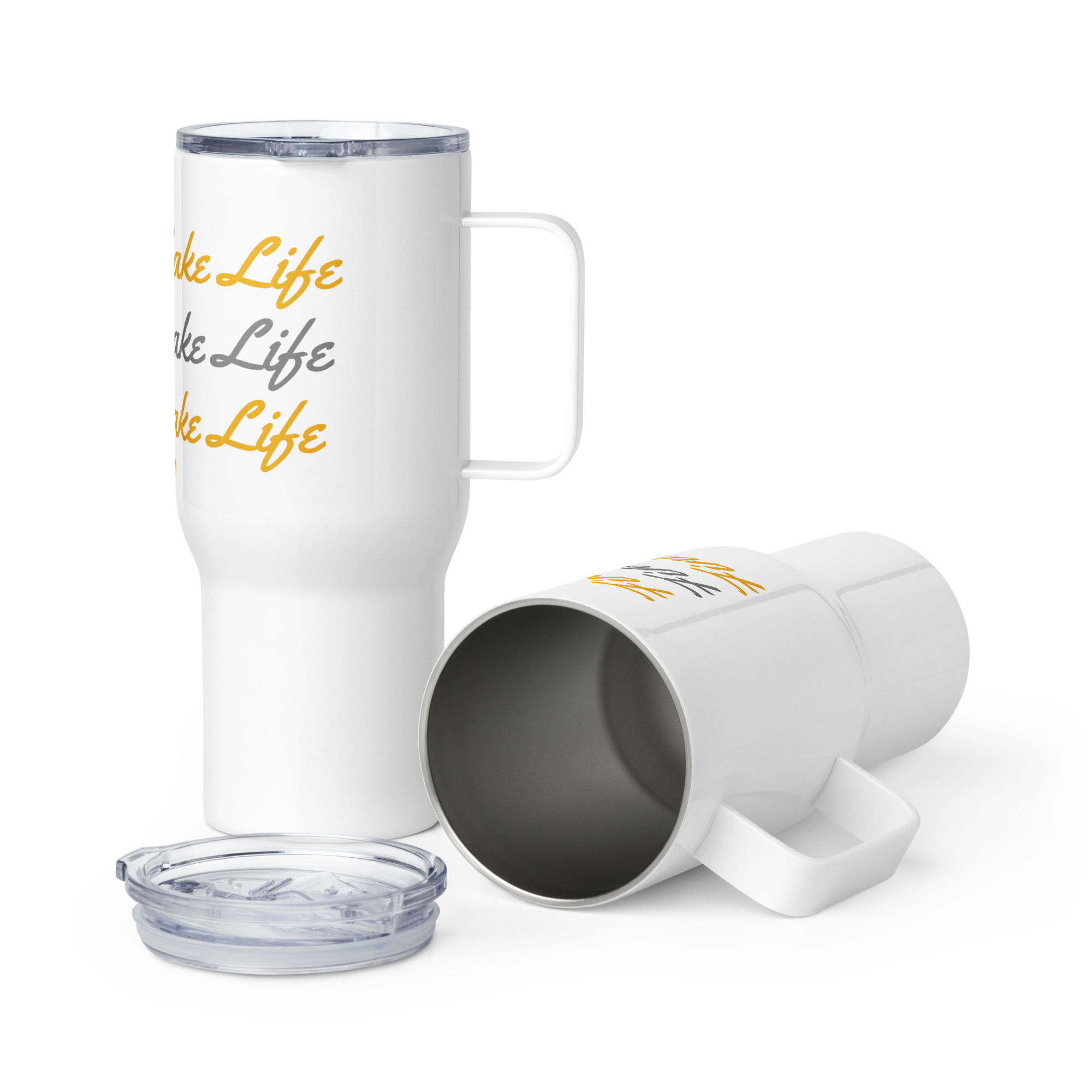 Find Your Lake Life Travel Mug with a Handle - Image 2